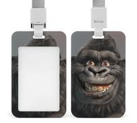 Porte-badge avec photo souriante Gorilla avec cordon amovible, étanche pour bureau, lieu de travail