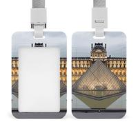 Porte-badge avec porte-badge vertical en plastique étanche pour le musée du Louvre à Paris, étui de protection pour badges, porte-nom pour bureau, médecin, infirmière, enseignants