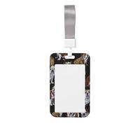 Porte-badge avec sangle de cou - Motif bouledogues anglais - Étanche - Pour bureau, école