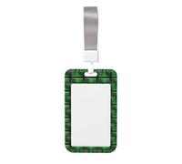 Porte-badge avec sangle de cou - Motif terrain de football - Étanche - En plastique - Vert