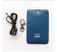 Porte-Badge Bleu avec Cordon NOVAGO - Double Compartiment - Étui Carte & Badge - Format 10 5 x 7 cm