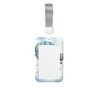 Porte-badge bleu en forme de montgolfière avec cordon de séparation, étui de protection en plastique rigide étanche, pour enseignant, infirmière, médecin, bureau