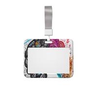 Porte-badge cerveau gauche et droit avec lanière - Étui horizontal en plastique avec fenêtre transparente - Protection étanche pour carte d'identité - Pour infirmières, enseignants, bureau