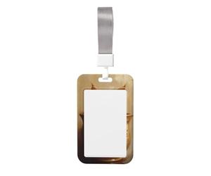 Porte-badge classique en plastique rigide avec motif chat qui regarde un œil de chat - Pour infirmières et bureau