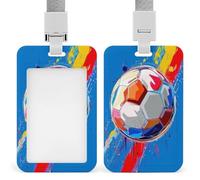Porte-badge classique Pop Art en forme de ballon de football rétractable avec clip pour carte de protection pour le travail, le bureau, les médecins, les infirmières