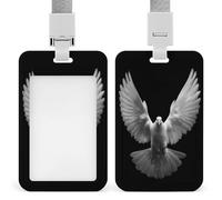 Porte-badge Colombe aux ailes déployées, clip rétractable, protection pour badge nominatif, idéal pour le travail, le bureau ou une infirmière.