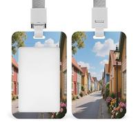 Porte-badge coloré en bois imprimé vertical, adapté pour le bureau, l'école, la carte d'identité, la proximité, le permis de conduire et le laissez-passer