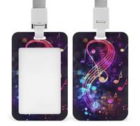Porte-badge coloré Galaxy Note de musique, porte-badge avec cordon amovible, étanche pour bureau, lieu de travail