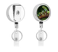 Porte-badge coloré grenouilles et libellules avec enrouleur rétractable, clip en acier inoxydable, porte-carte d'identité robuste pour le travail, les infirmières, les enseignants et la sécurité