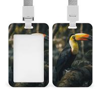 Porte-badge coloré toucan avec cordon, cordon détachable, étui de protection vertical pour carte d'identité, porte-badge multi-usage pour bureau, enseignant, infirmière