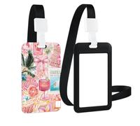 Porte Badge Cordon Tour de Cou avec Porte-cartes, Porte Badge Enrouleur Porte Carte Verticale Dure pour Porte Badges d'Identification pour Cartes d'étudiant d'infirmière Clés, Vie marine