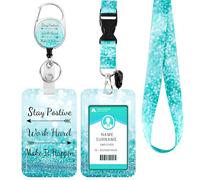 Porte Badge Cordon tour de Cou, Porte Badge tour de Cou avec Porte-Cartes, Strap Neck avec Swivel Lobster Clasp pour Porte Badges d'Identification