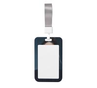 Porte-badge coulissant à col roulé en plastique rigide pour femme Bleu marine