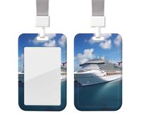 Porte-badge coulissant avec cordon, étui de protection avec fenêtre transparente, format vertical, pour cartes d'identité et de crédit, idéal pour les navires de croisière, le personnel infirmier et