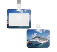 Porte-badge coulissant avec cordon, étui de protection avec fenêtre transparente, format vertical, pour cartes d'identité et de crédit, idéal pour les navires de croisière, le personnel infirmier et