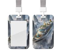 Porte-badge coulissant avec cordon, étui de protection avec fenêtre transparente, vertical pour carte d'identité, carte de crédit, badge nominatif, porte-badge pour navire de croisière, f