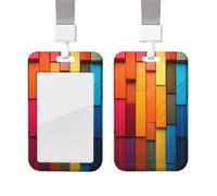 Porte-badge coulissant avec cordon, étui de protection transparent pour carte d'identité verticale, porte-badge coloré pour tableau de bord, fournitures de bureau et d'infirmière