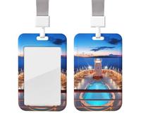 Porte-badge coulissant avec cordon, étui de protection transparent pour carte d'identité verticale, porte-badge pour piscine, croisière ou bureau. Idéal pour les infirmières. Fournitures de bureau.