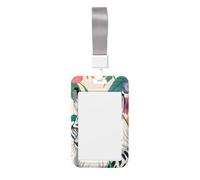 Porte-badge coulissant avec cordon imprimé tigre blanc