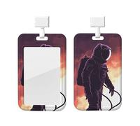 Porte-badge coulissant avec fenêtre transparente pour badge d'identification d'astronaute d'officier - Étui de protection en plastique rigide pour permis de conduire