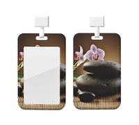 Porte-badge coulissant avec fenêtre transparente - Pour badge d'identification - Pour bureau zen - En plastique - Protection rigide pour permis de conduire