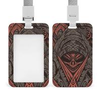 Porte-badge coulissant avec images de style horreur, porte-carte d'identité avec cordon, étui pour carte, étiquette nominative