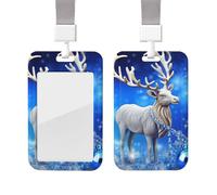 Porte-badge coulissant avec lanière - Étui de protection en plastique avec fenêtre transparente - Porte-badge de Noël en cristal pour infirmière, médecin, fournitures de bureau