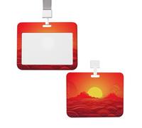Porte-badge coulissant avec lanière - Étui de protection en plastique avec fenêtre transparente - Porte-badge pour infirmière, médecin, fournitures de bureau