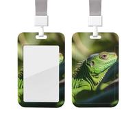 Porte-badge coulissant avec lanière - Étui de protection en plastique avec fenêtre transparente - Porte-badge pour carte d'identité, de crédit, porte-badge pour infirmière, médecin, fournitures de