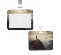 Porte-badge coulissant avec lanière - Étui de protection en plastique avec fenêtre transparente - Pour carte d'identité, de crédit, étiquette de nom - Pour infirmière, médecin, fournitures de bureau