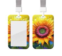 Porte-badge coulissant avec lanière - Étui de protection en plastique avec fenêtre transparente - Pour carte d'identité, de crédit, porte-badge coloré pour infirmière, médecin, fournitures de bureau