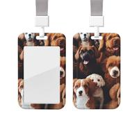 Porte-badge coulissant avec lanière - Étui de protection en plastique avec fenêtre transparente - Pour cartes d'identité, de crédit, étiquettes de chien, pour infirmière, médecin, fournitures de