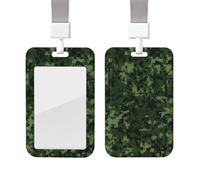 Porte-badge coulissant avec lanière - Étui de protection en plastique avec fenêtre transparente - Pour carte d'identité, de crédit, porte-badge - Camouflage numérique - Pour infirmière, médecin