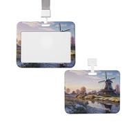 Porte-badge coulissant avec lanière - Étui de protection en plastique avec fenêtre transparente - Pour carte d'identité, carte de crédit, étiquette raditionnelle - Pour infirmière, médecin