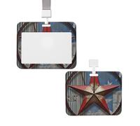Porte-badge coulissant avec lanière - Étui de protection en plastique avec fenêtre transparente pour carte d'identité, carte de crédit, étiquette nominative, étoile du Texas, pour infirmière, médecin