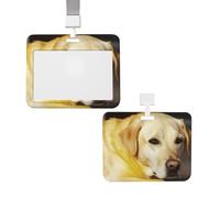 Porte-badge coulissant avec lanière - Étui de protection en plastique avec fenêtre transparente - Pour carte d'identité, de crédit, porte-nom - Jaune - Pour infirmière, médecin, fournitures de bureau