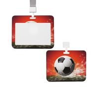 Porte-badge coulissant avec lanière - Étui de protection en plastique avec fenêtre transparente pour carte d'identité, carte de crédit, étiquette de nom, ballon de football - Pour infirmière, médecin
