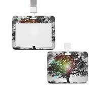 Porte-badge coulissant avec lanière - Étui de protection en plastique avec fenêtre transparente - Pour carte d'identité, de crédit, porte-nom - Pour infirmière, médecin, fournitures de bureau