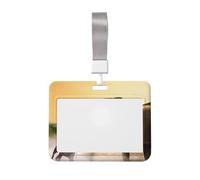 Porte-badge coulissant avec lanière Porte-badge de travail Manches en plastique dur Porte-cartes Porte-cartes de nom d'éléphant d'Afrique Porte-cartes pour femmes hommes Protecteur de carte d'identité