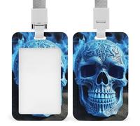 Porte-badge coulissant avec lanière - Porte-carte d'identité avec impression 3D - Porte-badge avec fenêtre transparente pour carte d'identité, pour le travail, le bureau, les médecins, les infirmières