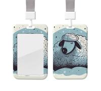 Porte-badge coulissant avec lanière - Porte-carte d'identité vertical en plastique avec étiquette nom Sleep Well - Pochette de protection avec fenêtre transparente pour infirmière, officier