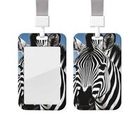 Porte-badge coulissant avec lanière - Porte-carte d'identité vertical en plastique avec fenêtre transparente - Pour infirmière, officier, enseignant, carte de crédit