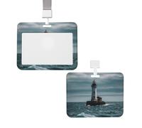 Porte-badge coulissant avec lanière - Porte-carte d'identité vertical en plastique avec fenêtre transparente - Pour infirmière, officier, enseignant