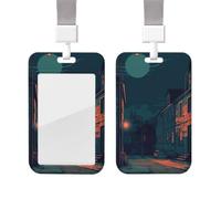 Porte-badge coulissant avec lanière - Porte-carte d'identité vertical en plastique avec fenêtre transparente - Pour infirmière, officier, enseignant, carte de crédit