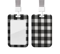 Porte-badge coulissant avec lanière - Porte-carte d'identité vertical en plastique avec porte-nom - Pochette de protection avec fenêtre transparente - Pour infirmière, officier, enseignant, carte de