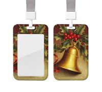 Porte-badge coulissant avec lanière - Porte-carte d'identité vertical « Happy New Year » - Étui en plastique avec fenêtre transparente - Pochette de protection pour cartes de crédit pour infirmière