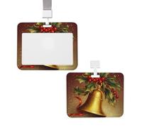Porte-badge coulissant avec lanière - Porte-carte d'identité vertical « Happy New Year » - Étui en plastique avec fenêtre transparente - Pochette de protection pour cartes de crédit pour infirmière