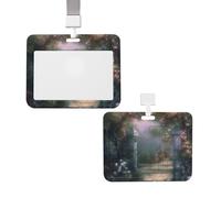Porte-badge coulissant avec lanière verticale pour cartes d'identité en plastique avec fenêtre transparente pour cartes d'identité, cartes de crédit pour infirmière, officier, enseignant