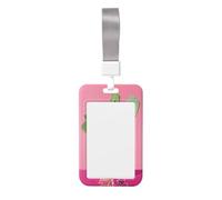 Porte-badge coulissant en forme de cactus de Barbarie dans un pot de fleurs disco en plastique rigide pour cartes de travail, porte-nom pour infirmières, bureau