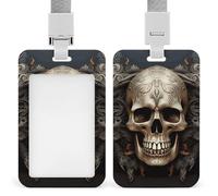 Porte-badge coulissant en forme de tête de mort, porte-badge vertical pour cordon de protection, porte-nom étanche, pour médecin, enseignant, infirmière